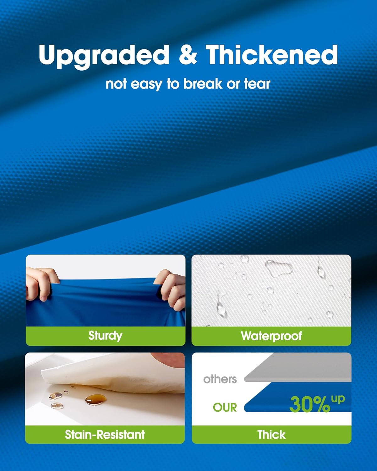 Pureegg Plastic Table Cloth Disposable 10 Pack, 54 x 108 Inch Table Cloths, Patriotic Decorations, Thanksgiving, Veterans Day Tablecloths, Rectangle, Plastic Cover, Leakproof & Sturdy, Blue