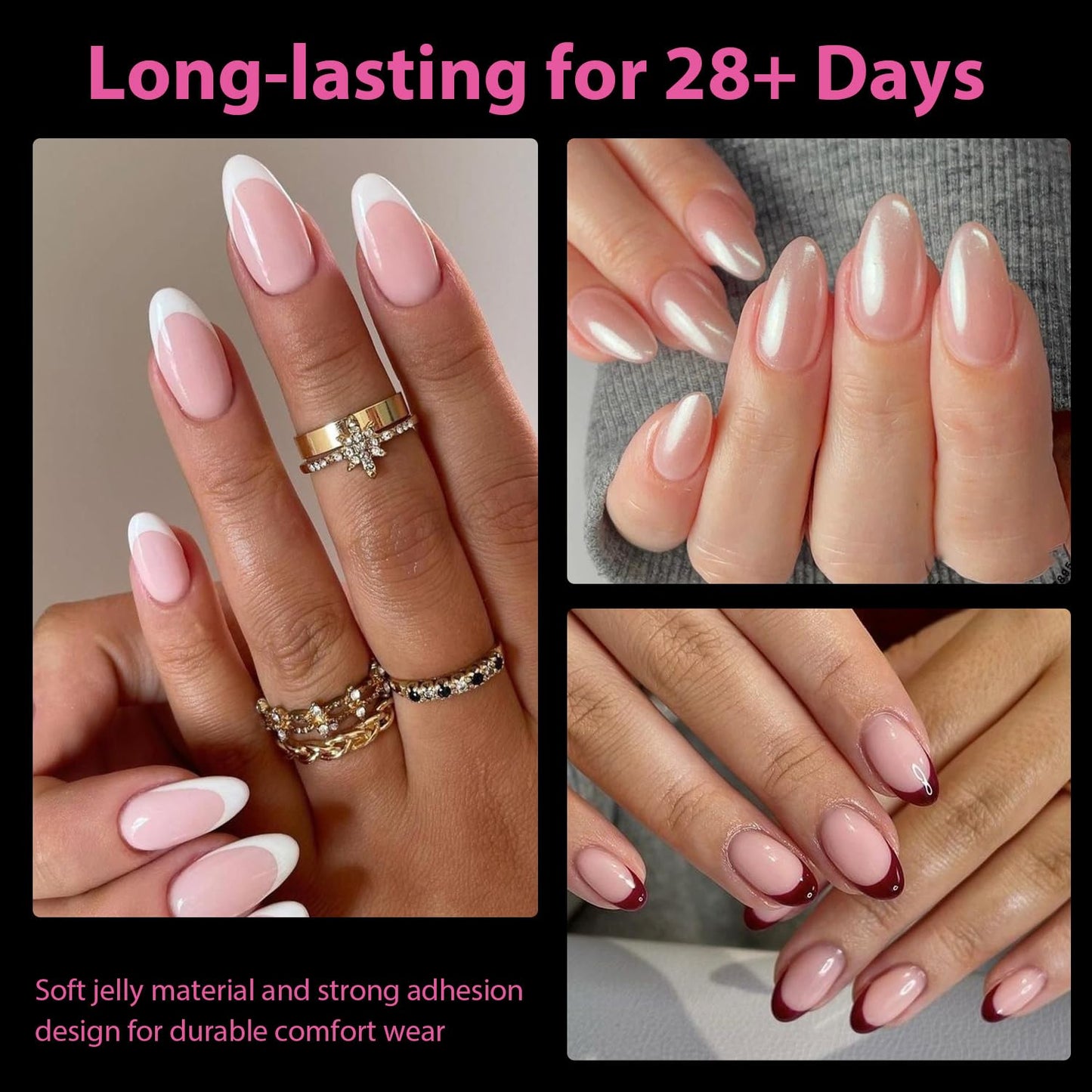 UNA GELLA Oval Fake Nails Pre-shape 504pcs Almond Gel Nail Tips Round Almond Press on Nails for Full Cover Acrylic Round Oval Full Nails False Nails 12 Sizes False Soft Gel Tips