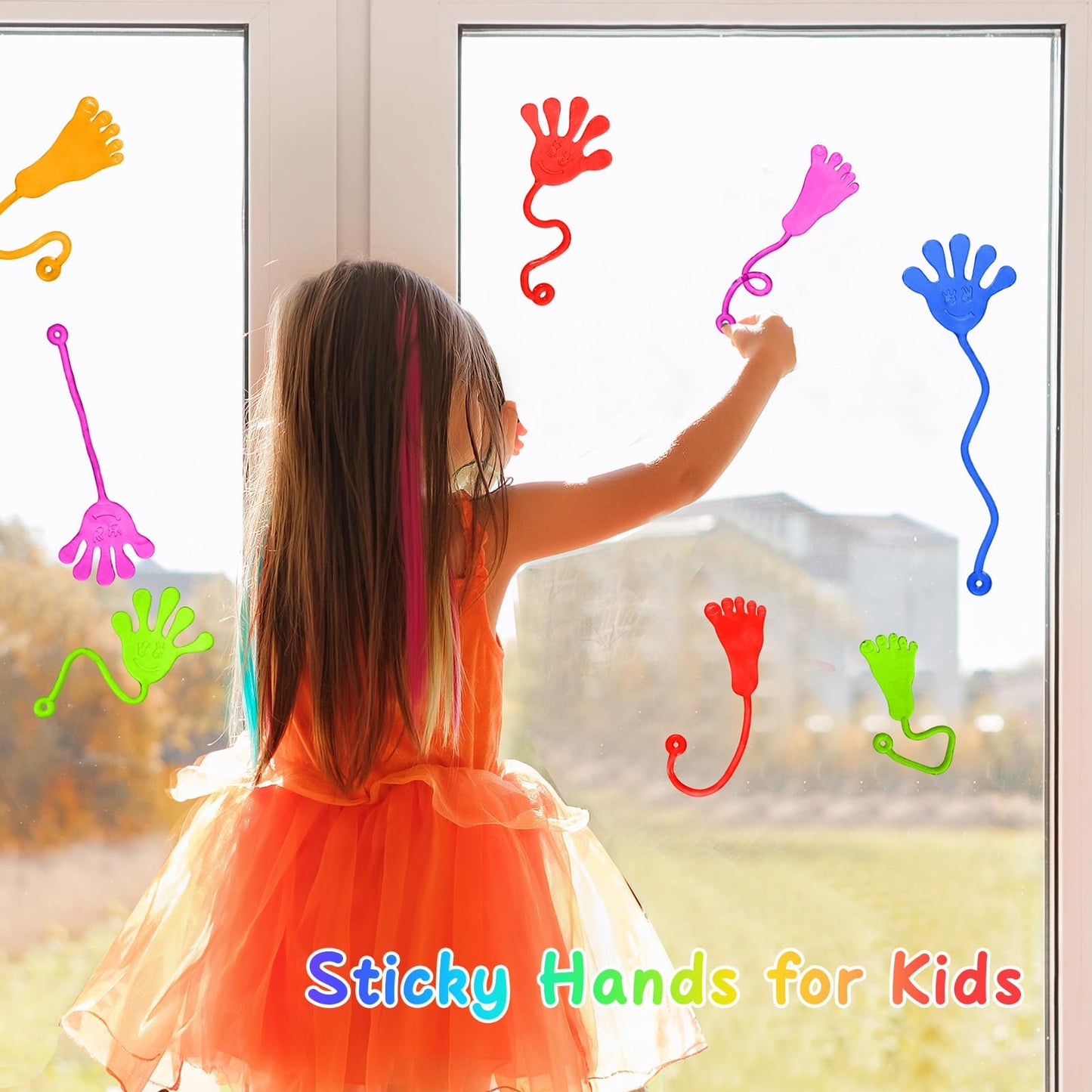 Sticky Hands Bulk 30 PCS Party Favors for Kids 4-8,8-12 Year Stretchy Sticky Hand Feet Goodie Bags