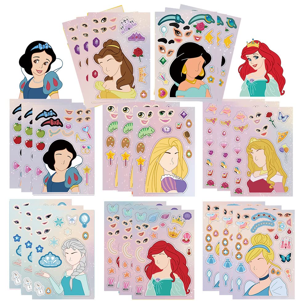 Cute Princesses Stickers 24 Sheets Make Your Own Princess Stickers for Kids