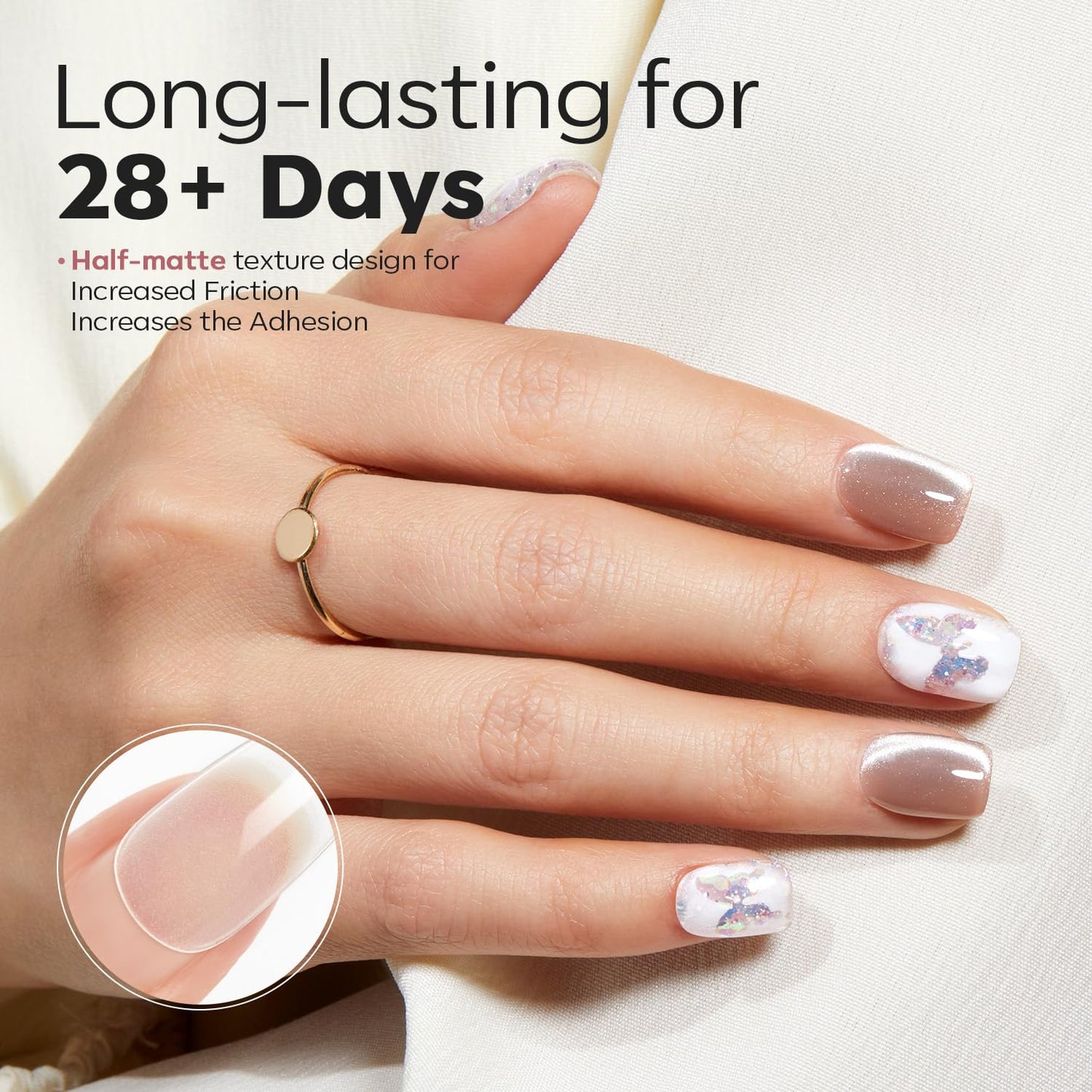 Modelones Extra Short Square Fake Nail Tips - 510Pcs Gel Tips Pre-shaped Half Matte Full Cover Clear Acrylic Gel Kit False Press on Nails for Extension DIY Salon 15Sizes