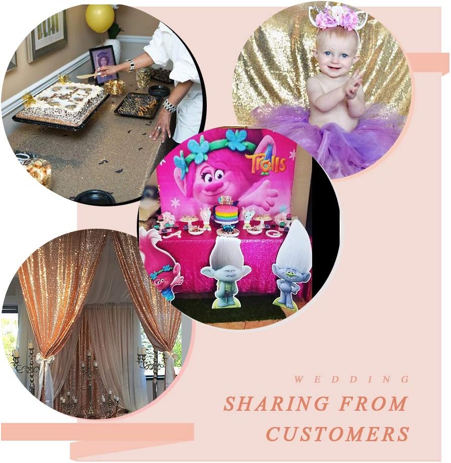 QueenDream Rectangular Sequin Tablecloth 90 x 132 inch Sparkly Patio Table Cloth for Spring Party Wedding Baby Shower Table Decoration Fuchsia