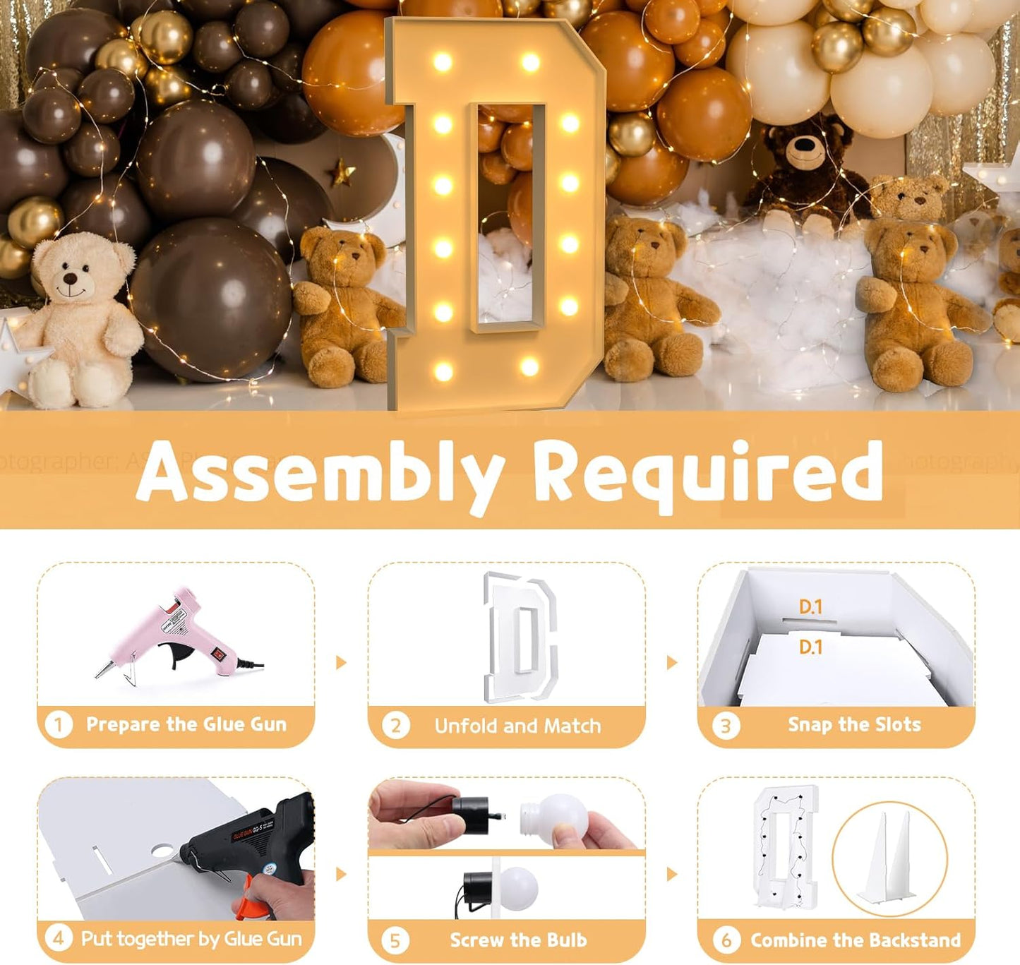 imprsv 4FT Marquee Light Up Letters for Birthday Party Decorations Large Marquee Letters for Wedding Event Bridal Shower Engagement Anniversarty Party Decor,Letter D