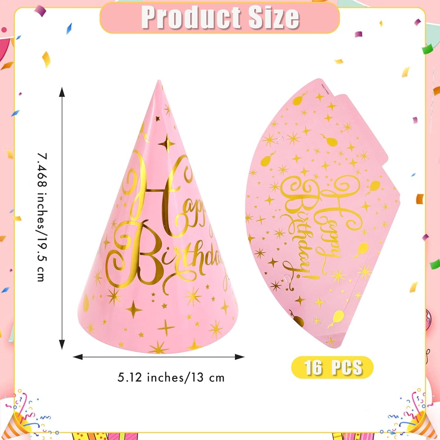 CANREVEL Party Hats for Kids and Adults, Party Headwear, Happy Birthday Hats, Birthday Party Decorations