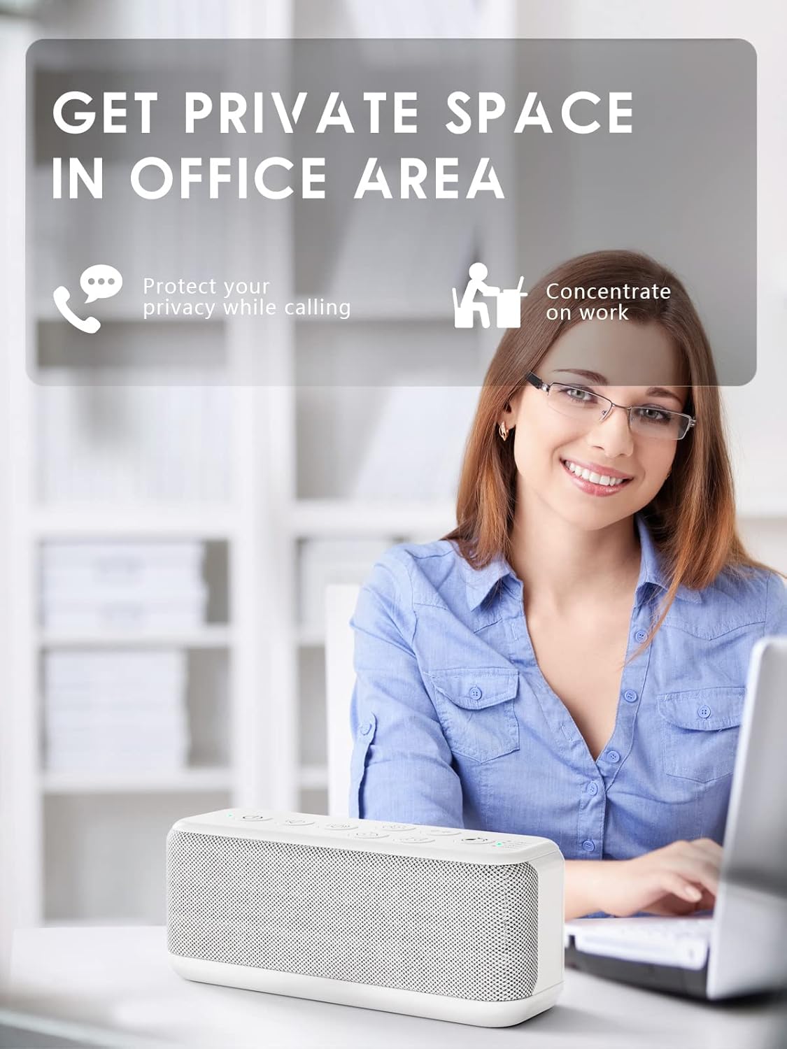 OnLyee White Noise Machine for Office Privacy & Noise Canceling, USB Rechargeable Sound Machine for Sleeping Adults, 42 Soothing Sounds, Lullabies, Fan Sounds, Auto-Off Timer – Ideal for Sleep & Focus