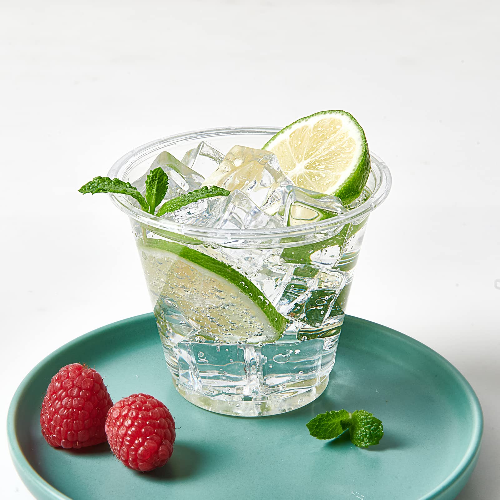 Turbo Bee 300 Pack 9oz Clear Plastic Cups,Disposable Crystal Drinking Cups,PET Plastic Party Cups