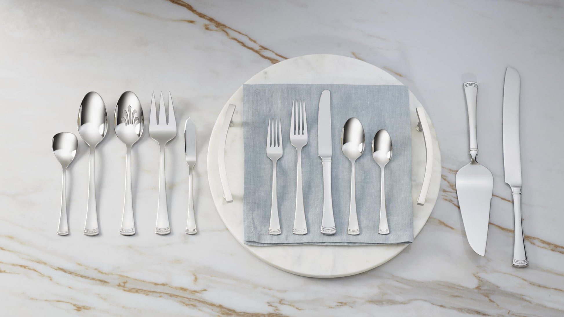 Lenox Portola Silverware Cake Knife & Server Dessert Set, 2-Piece, Flatware