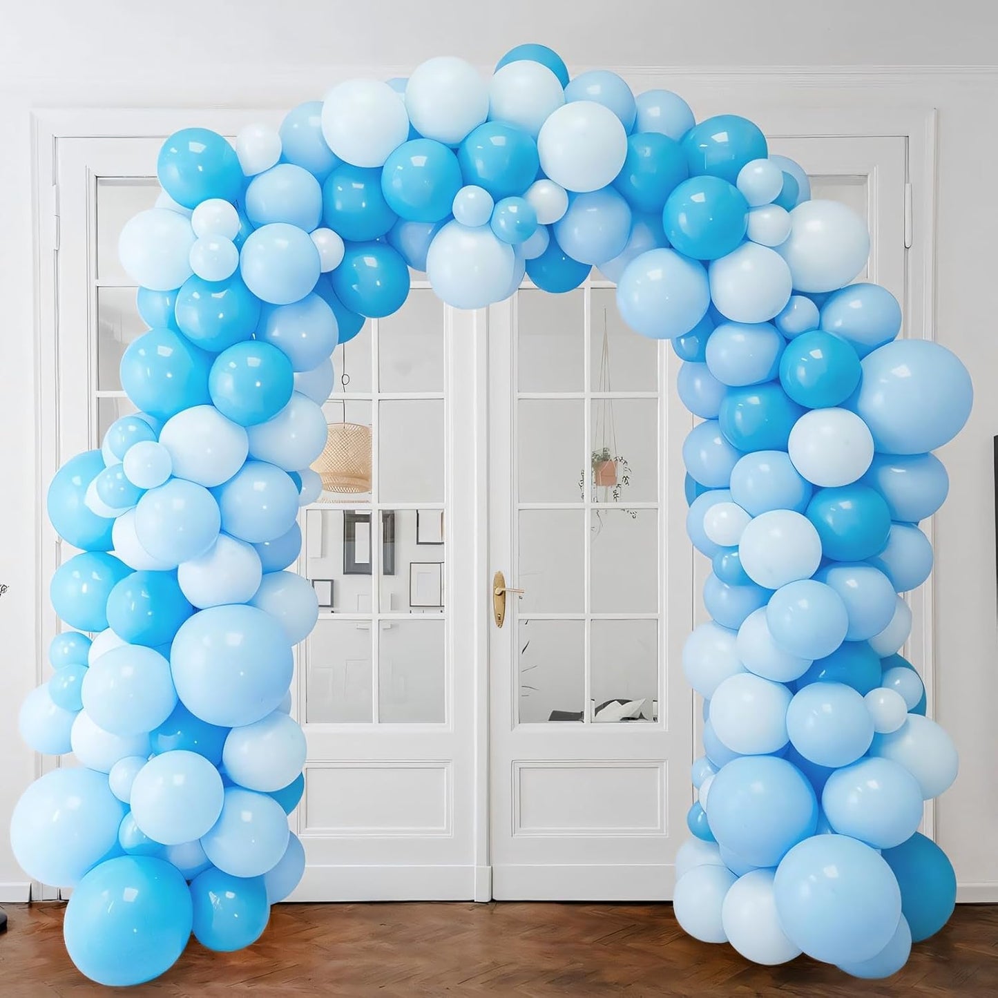 110pcs Pastel Blue Balloons 12 Inch Latex Light Blue Balloon Garland Arch Kit for Birthday Baby Shower Wedding Anniversary Graduation Party Decorations