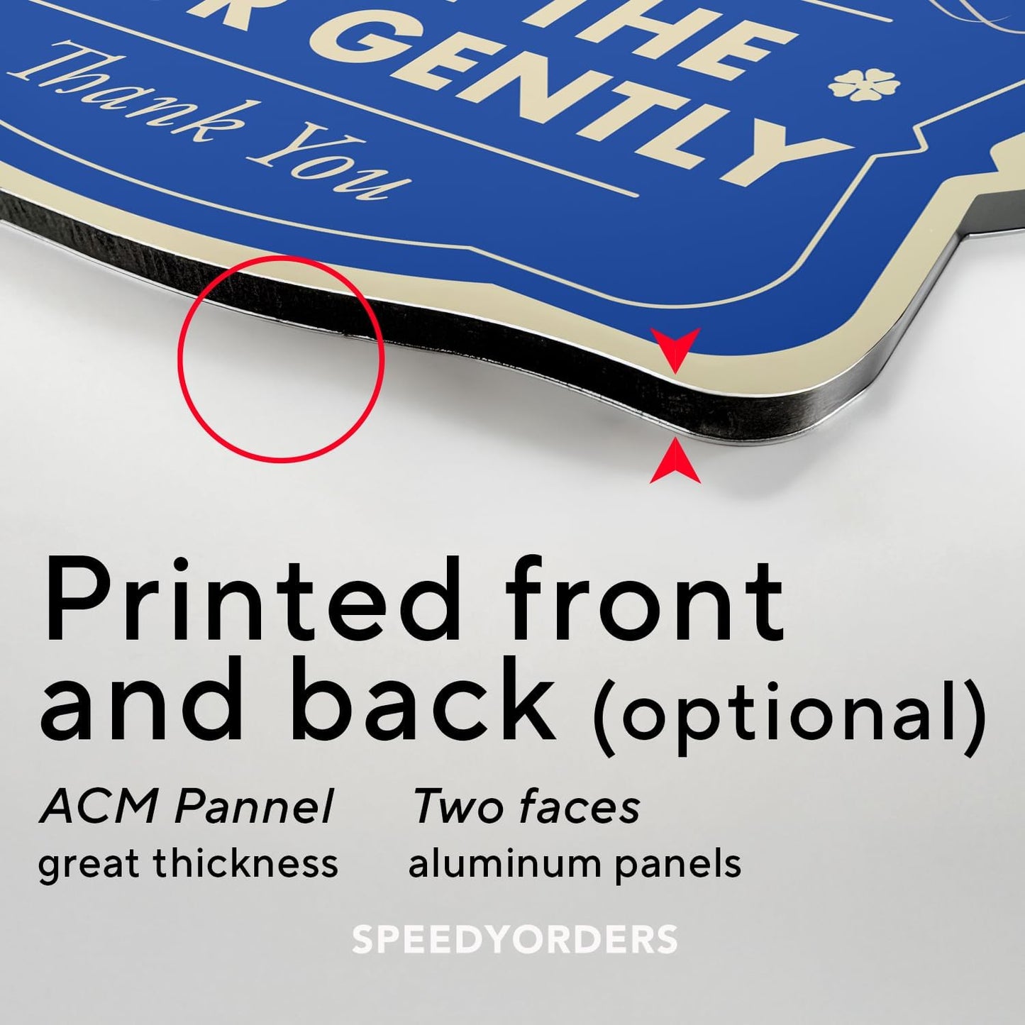 Custom Decorative Outdoor Metal Sign, Personalized Aluminum Driveway Sign - Waterproof, Made In USA - Design 3 Blue Steel 36x24 In