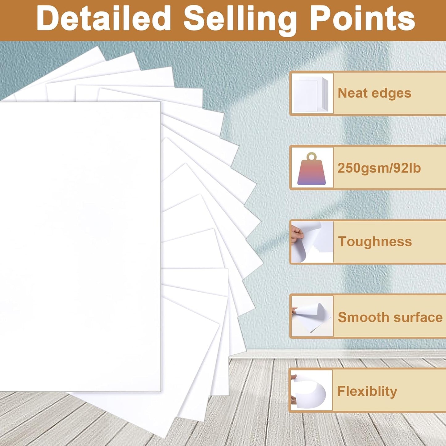 28 Sheets Bright White Cardstock 8.5 x 11 Certificate Paper, 92lb/250gsm White Card Stock Printer Paper for DIY Cards, Wedding, Business Cards, Menus, Invitations