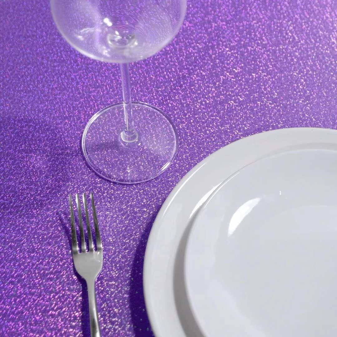 Fitable Sequin Tablecloth for Parties 52x70 Inch - Sparkle Glitter Table Cloth Laser Rectangle Overlay for Wedding Baby Shower Ceremony Birthday Holiday Banquet Decor, Purple