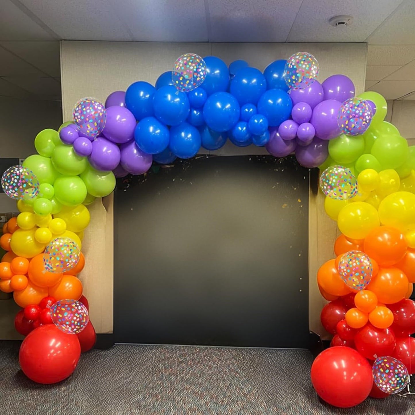 Colorful Balloons Rainbow Assorted Colors Balloons Set 12Inch Red Blue Yellow Green Pink Purple Orange Latex Party Balloon with Multicolor Confetti Balloon for Birthday Carnival Party Decorations