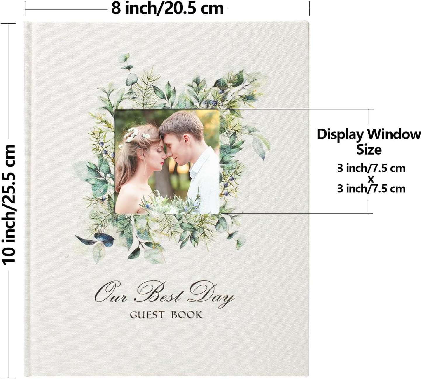 Vienrose Wedding Guest Book Polaroid Guest Book Photo GuestBook Sign in book Personalized Linen Cover 120 Pages Hardcover with Lined, Alternative Baby Shower, Party, Birthday (10" x 8" Traditional)