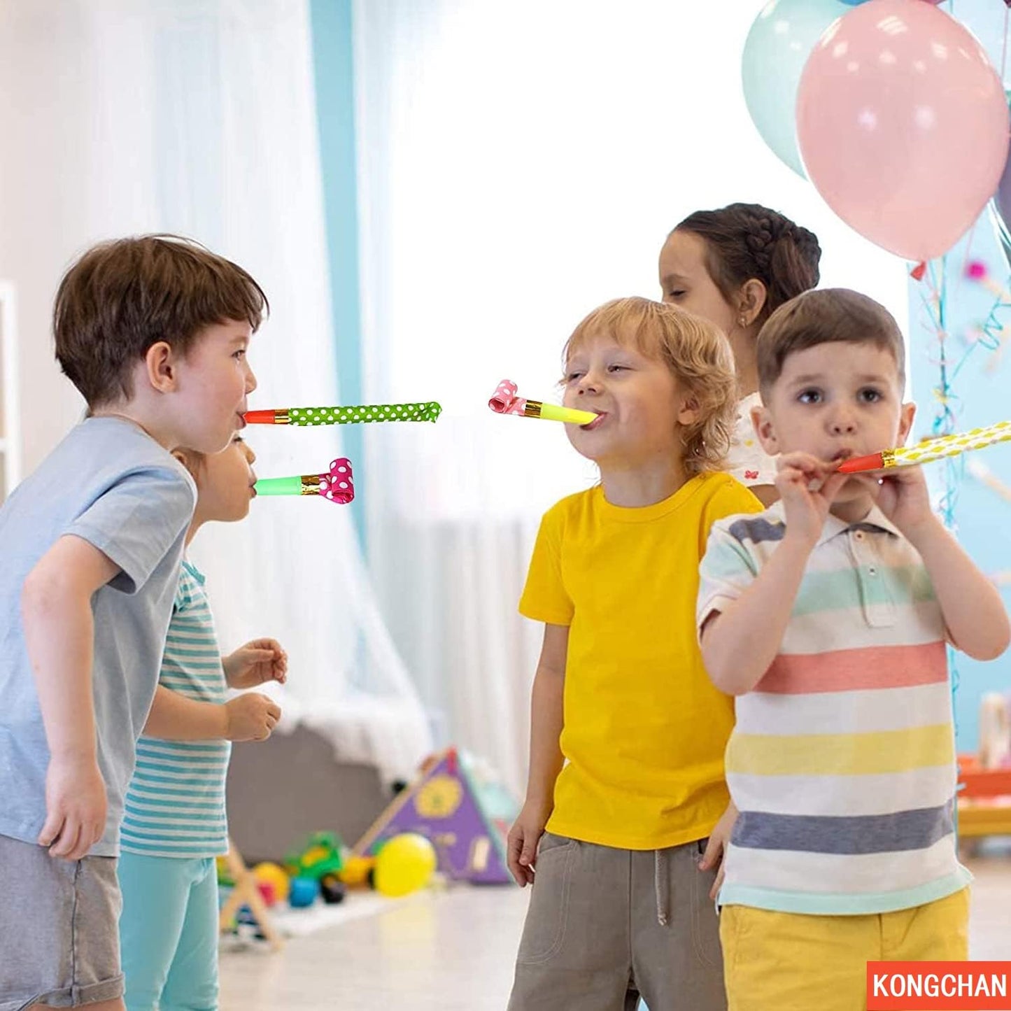 25pcs Party Blowers,Colourful Noisemakers Party Blowouts Squawkers Fringed Noise Maker,Birthday