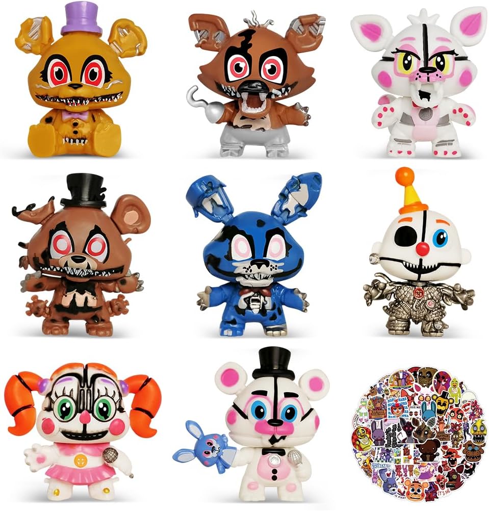 lasama Action Figures, 8Pcs Game Figurines Toys with 50PCS Sticker for Video Games Fans, 2.6 Inch Collectible Playset for Boys and Girls for Cake Toppers Decorations