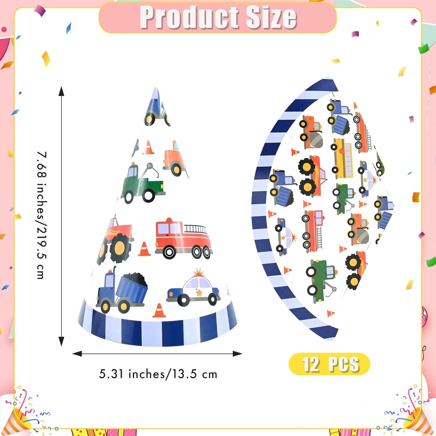 CANREVEL 12 PCS Party Hats for Kids and Adults, Party Headwear, Happy Birthday Hats, Birthday Party Decorations