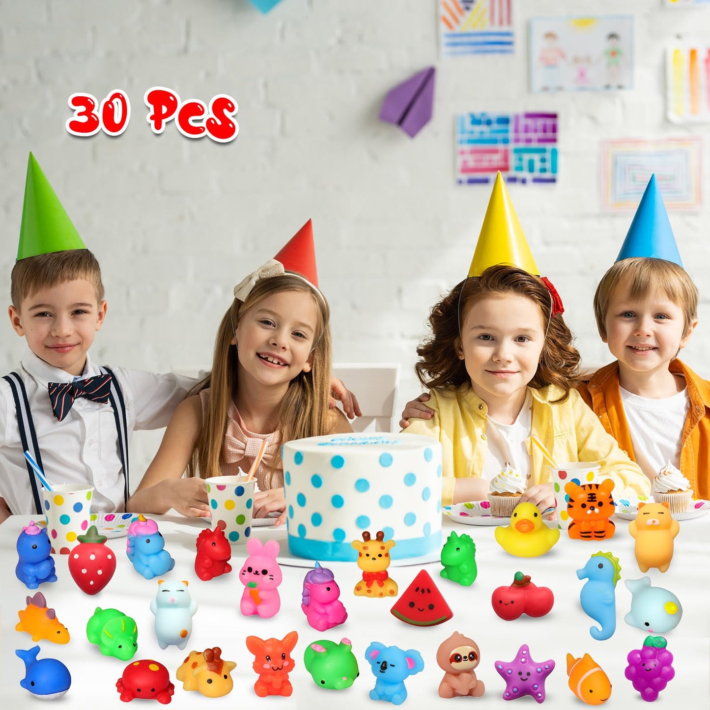 nobasco Squishies, 30 Pack Mochi Squishy Toys - Kawaii Cat Squishys Slow Rising Animals - Party
