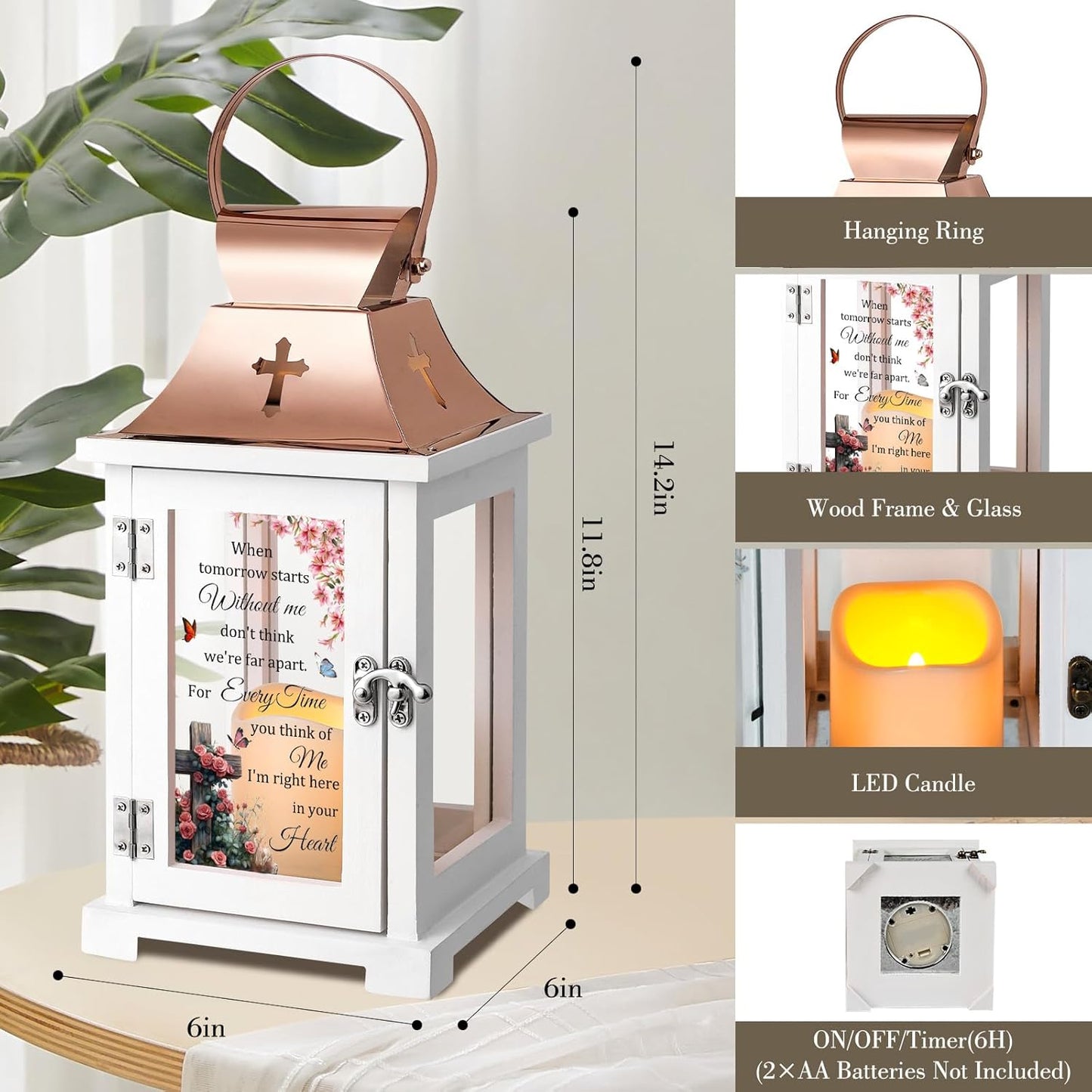 Memorial Lantern, Bereavement Sympathy Gifts for Loss of Loved One, Sympathy Lantern for Loss of Mother Father Brother Sister, Remembrance Funeral Gifts Celebration of Life