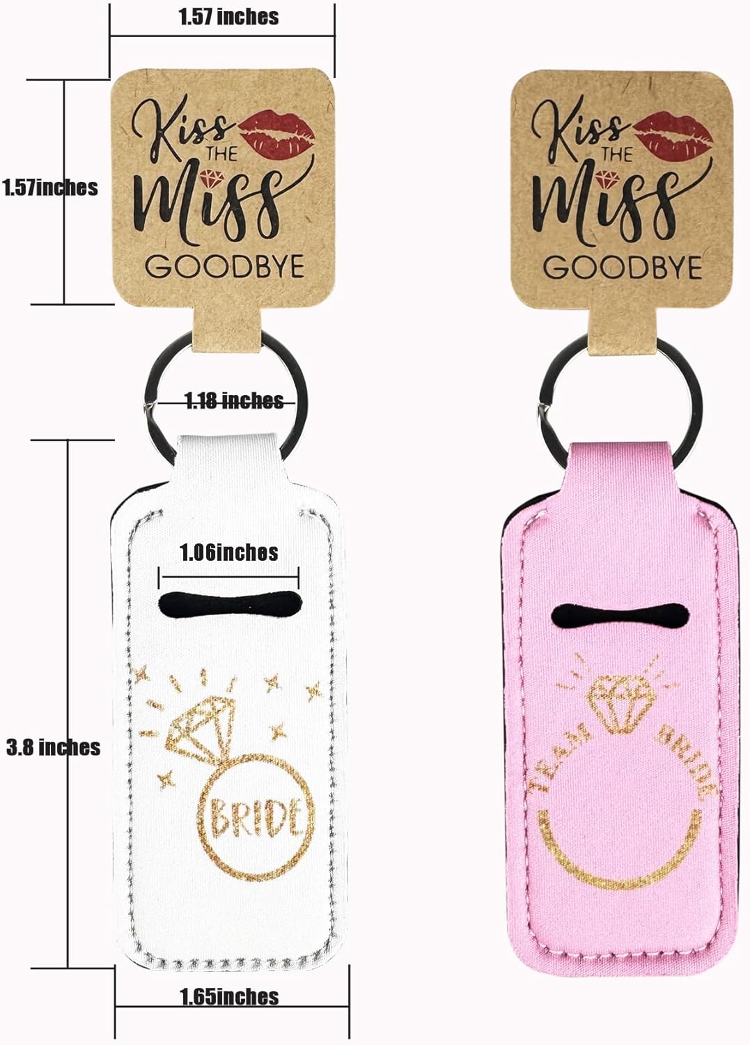 KIDZVEFUN Bridesmaid Proposal Gifts, 12Pcs Chapstick Holder for Bachelorette Party Favors Wedding Bridal Shower Cute Gifts for Women Lip Balm Holder (1 Bride+11Pcs Pink)