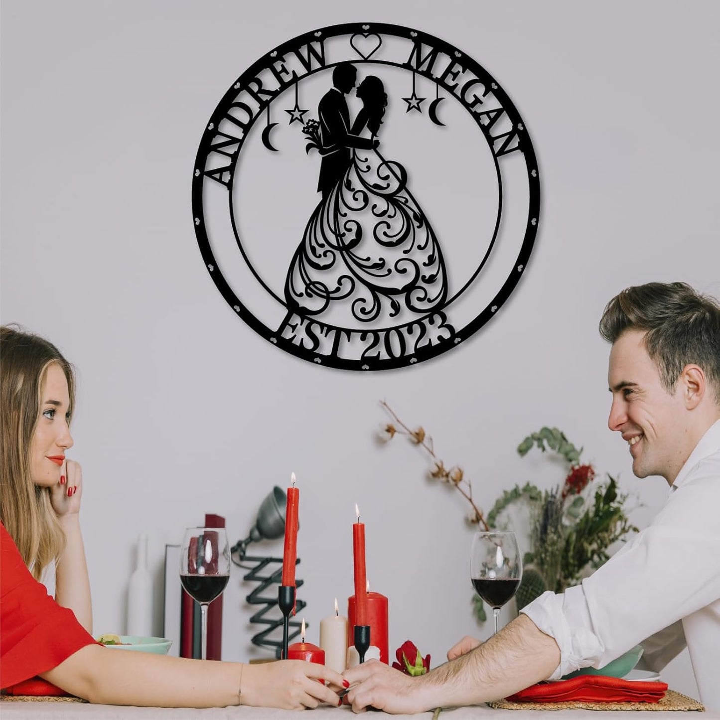 Custom Metal Name Sign, Personalized Last Name Metal Signs, Split Letter Monogram Sign, Porch Decorations Outdoor Metal Wall Art, First Name Custom Decoration, Wedding Gifts