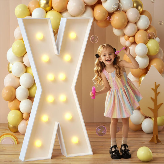 imprsv Marquee Light Up Letters, 4FT Mosaic Letters with Light for Baby Shower Graduation Party Decor, Large X for Engagement Wedding Party Decorations (Need to Assemble)