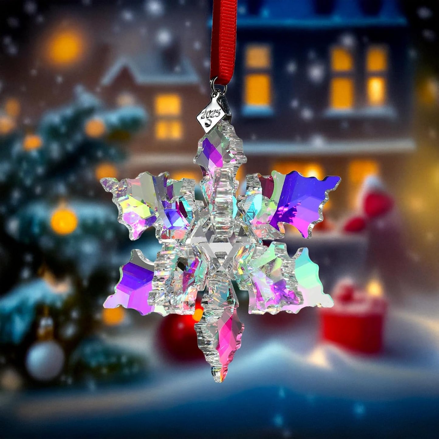 2025 Annual Edition 3D Crystal Snowflake Ornament Christmas Ornament Home Decor Gift (2025-Multicolour 3D)