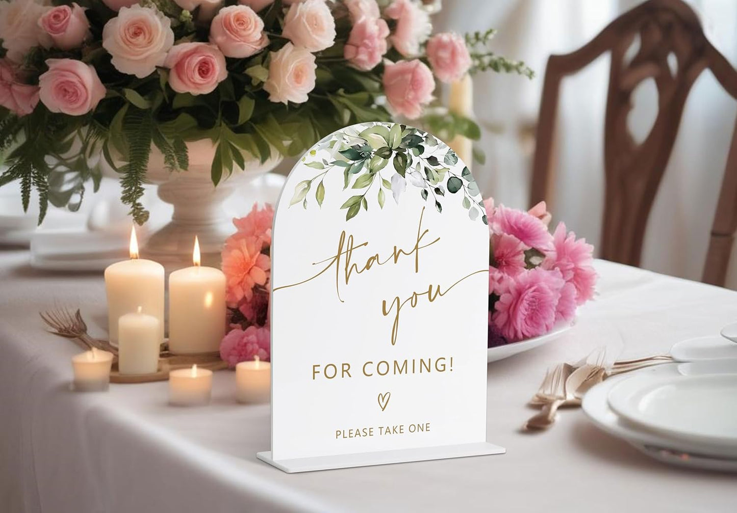 Thank You for Coming, Gift Table Sign, Greenery Gold Bridal Shower Decorations, Wedding Signs for Ceremony and Reception, Engagement Decor, Wedding Table Acrylic Decor, Bachelorette Party Favors - 23