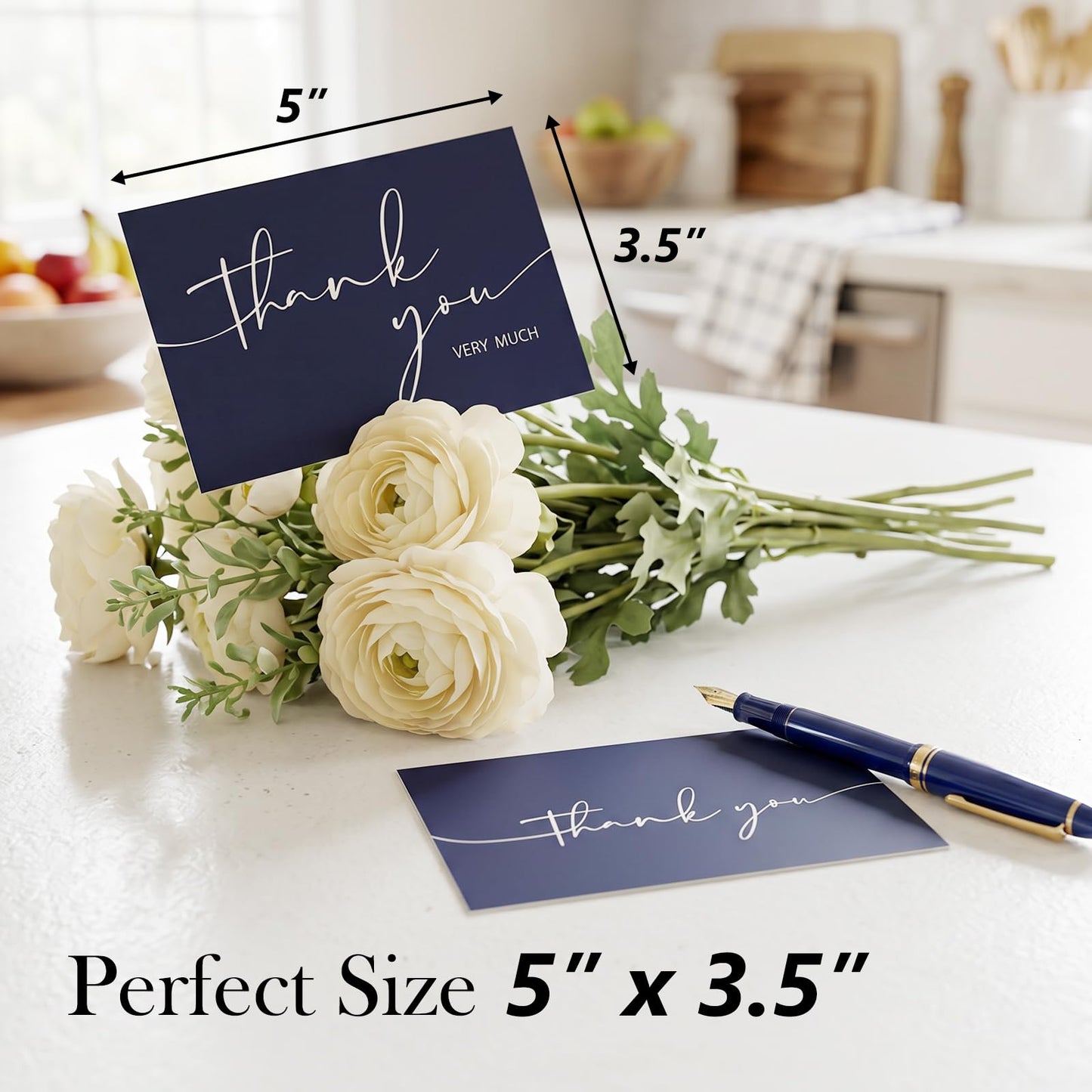 NESCCI 54 PCS Thank You Cards With Envelopes,3.5x5 Inch Minimalistic Design