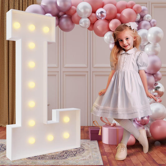 imprsv 4FT Marquee Light Up Letters for Birthday Party Decorations Large Marquee Letters for Wedding Event Bridal Shower Engagement Anniversarty Party Decor,Letter L