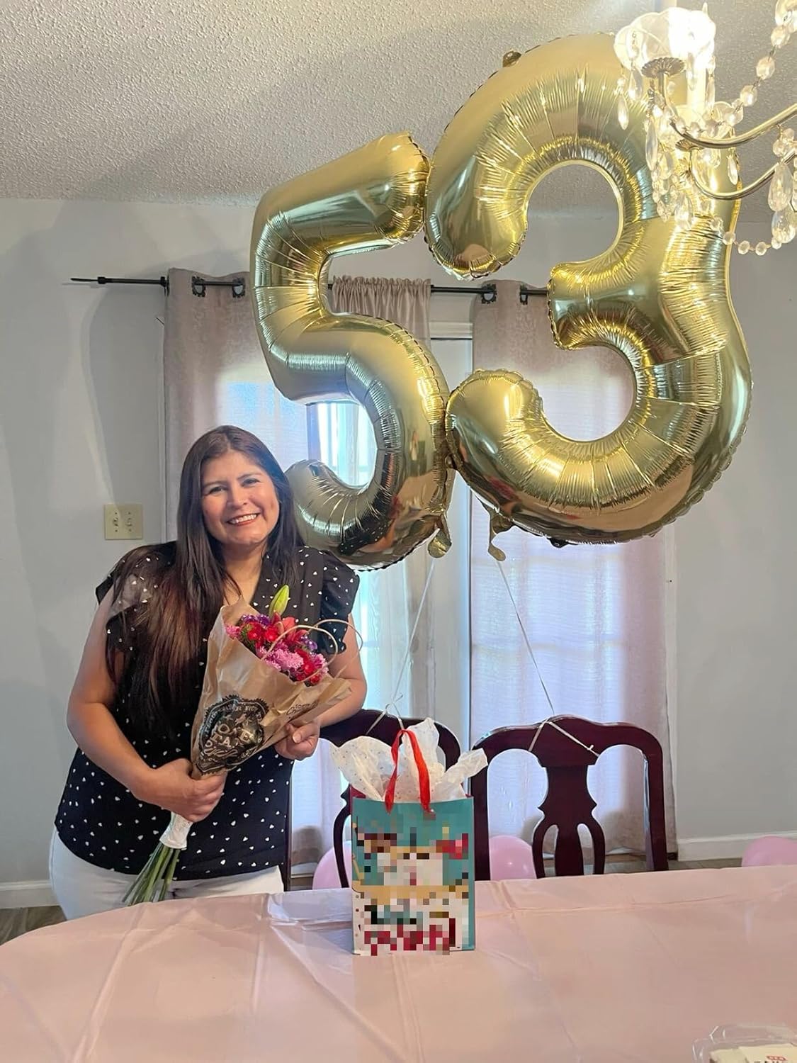 Large Champagne Gold 40 Inch Birthday Number 5 Balloon, Light Gold Five 5th 15 25 35 50 55 Birthday Anniversary Celebration Decorations, Foil Mylar Helium Numbers 5 Balloons Girl Boy Party Supplies