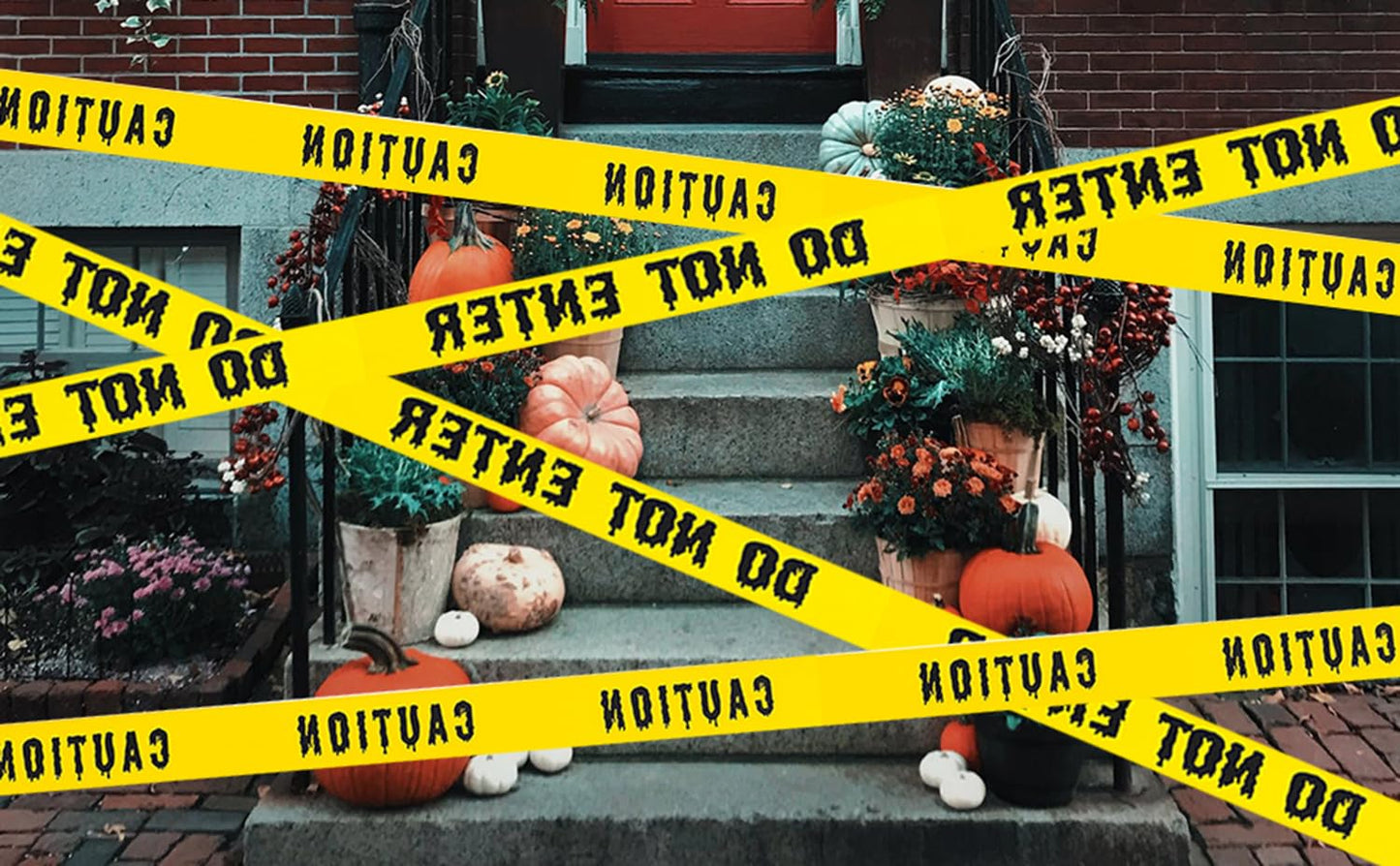 1.9inch x 82Feet Halloween Decorations Caution Tape Roll Halloween Caution Tape Halloween Tape