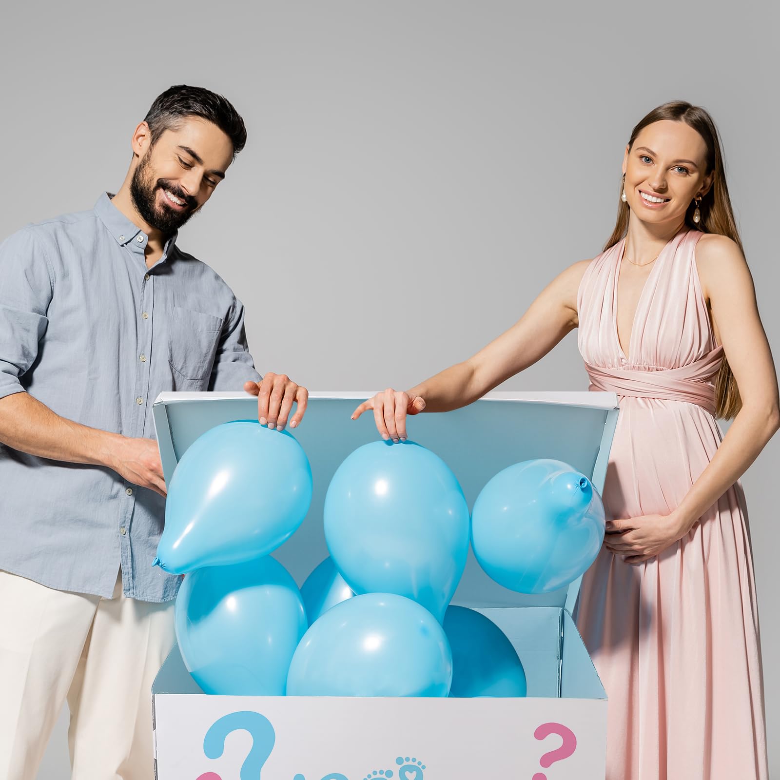 AmazingSpark 28in Giant Gender Reveal Gift Box with Lid Kit Oversized Gender Reveal Balloon Box
