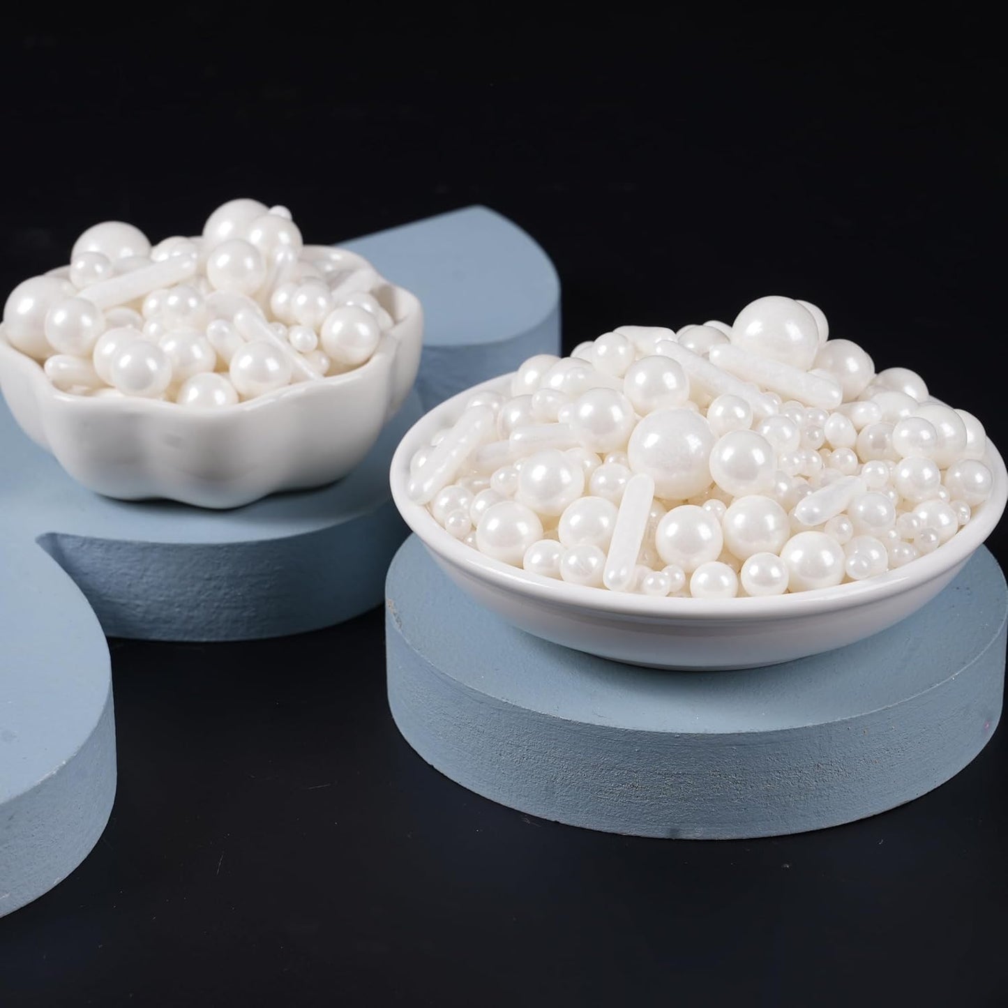 Kasvan White Mix Sugar Sprinkles - Edible Candy Pearls with 4-Claw Sprinkle Pen,118g/4.16 Oz, Gift Box Pack, Baking Cake Decorations, Ice Cream Toppings and Cookie Decorating, Wedding Party Chirstmas Supplies