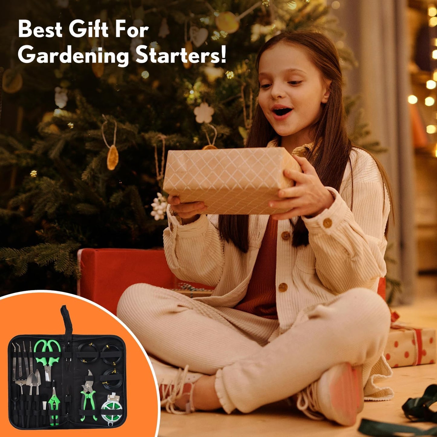 Bonsai Tools Kit 20 Pcs Garden Tools Set for Starters, Includes Bonsai Wire Kit, Plant Mat, Pruning Shears, Bonsai Scissors, Succulent Tools in Leather Storage Bag, Bonsai Gift for Adults