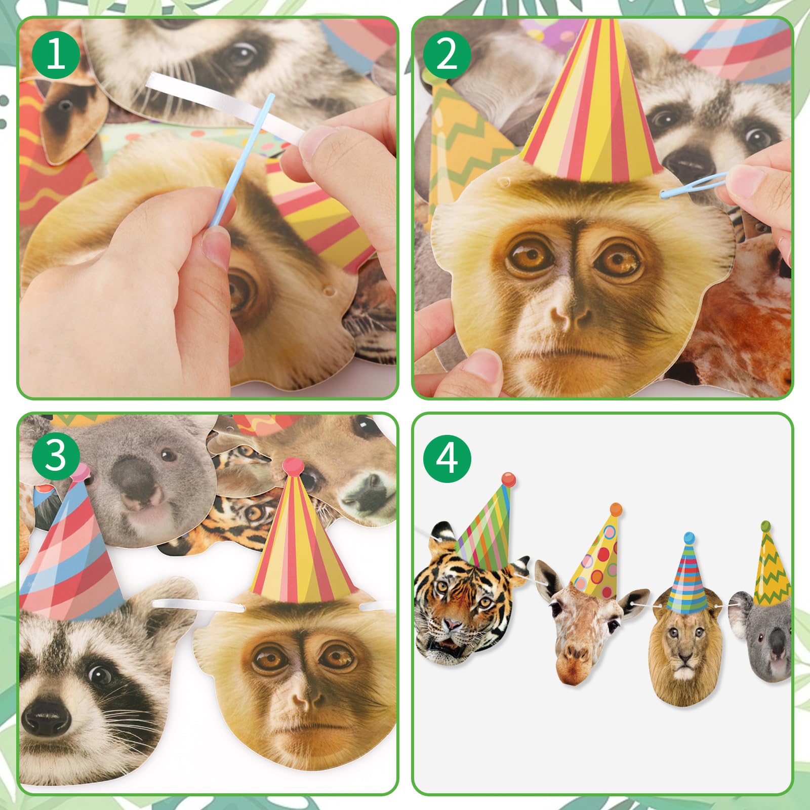 Hooqict Safari Animals Happy Birthday Banner Animal Birthday Party Decorations Party Animal Banner