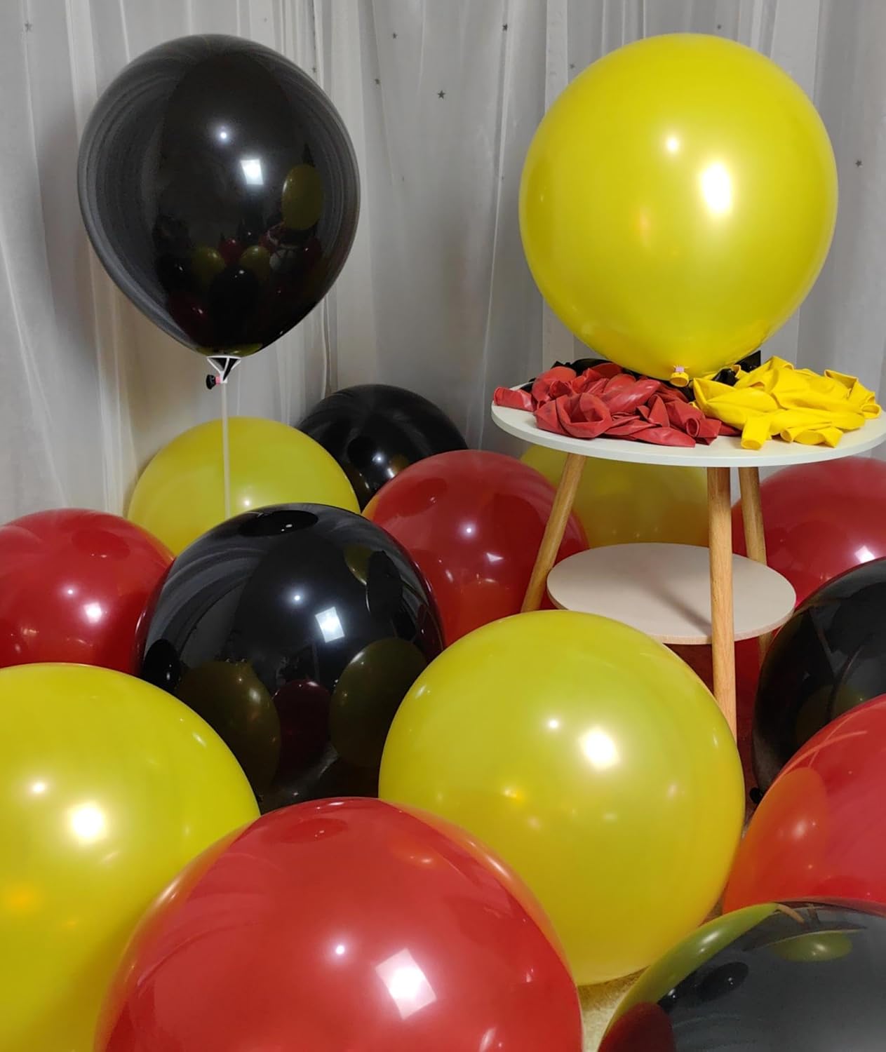 90 Pack red Yellow Black Balloons 100 of each of the 3 colors 18 inch Large Red Yellow Black Latex Party Balloon Bulk for Various Party Events Decorations