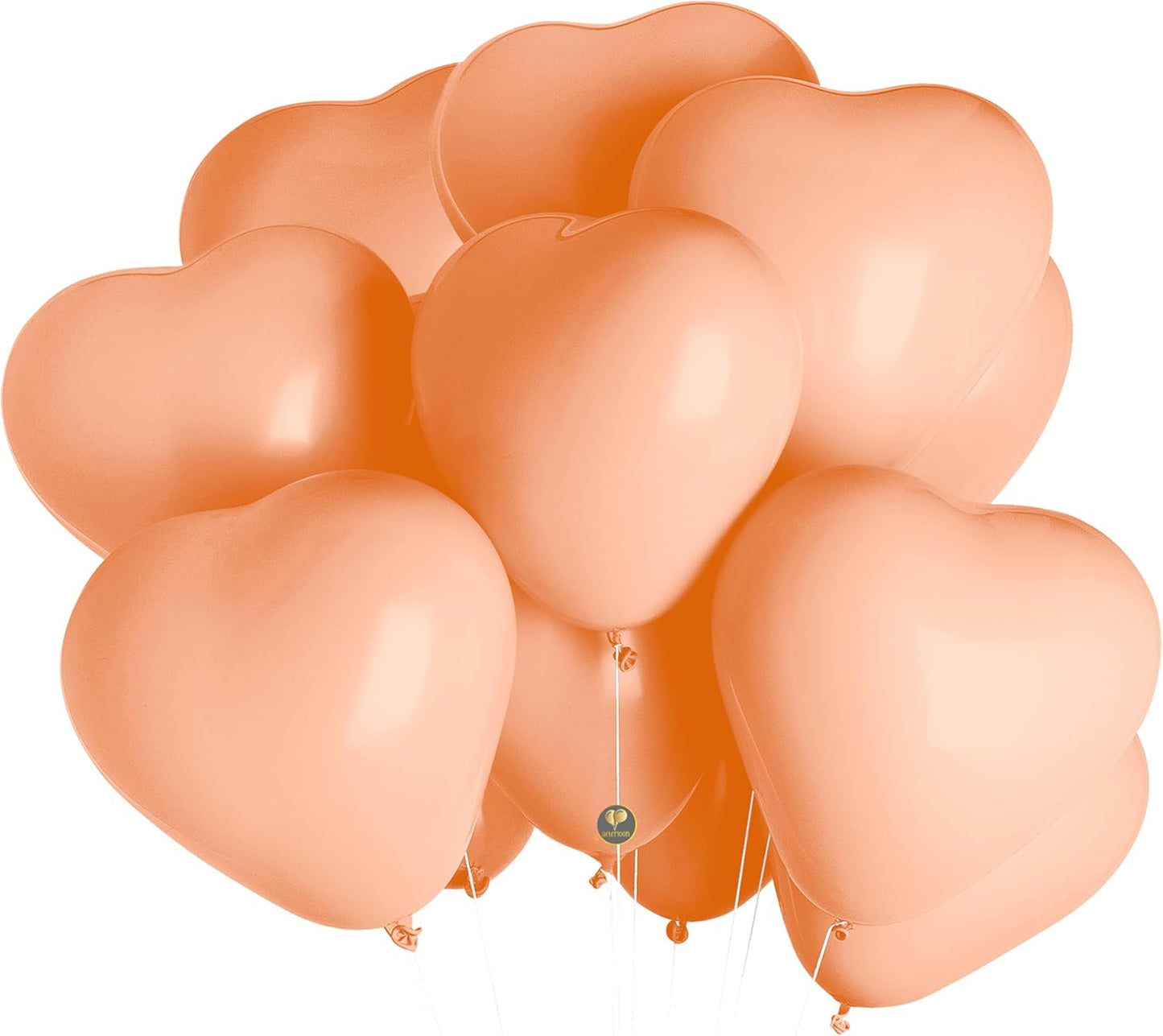 AFTERLOON® Biodegradable Balloons 24 pcs Pastel Peach 10 Inch Heart Shaped, Thickened Extra Strong Natural Latex Helium Float, Proposal Marriage Love Baby Shower Gender Reveal Wedding Bridal