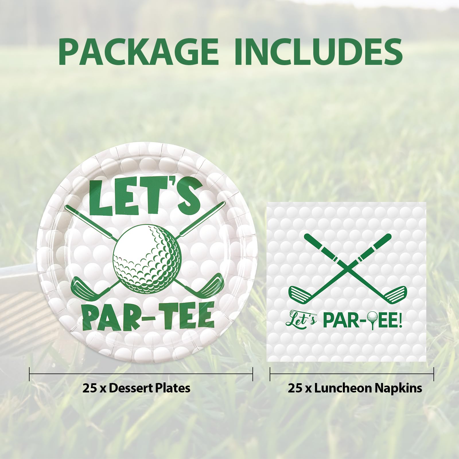 HFBOBP 50pcs Golf Paper Plates and Napkins Party Decorations