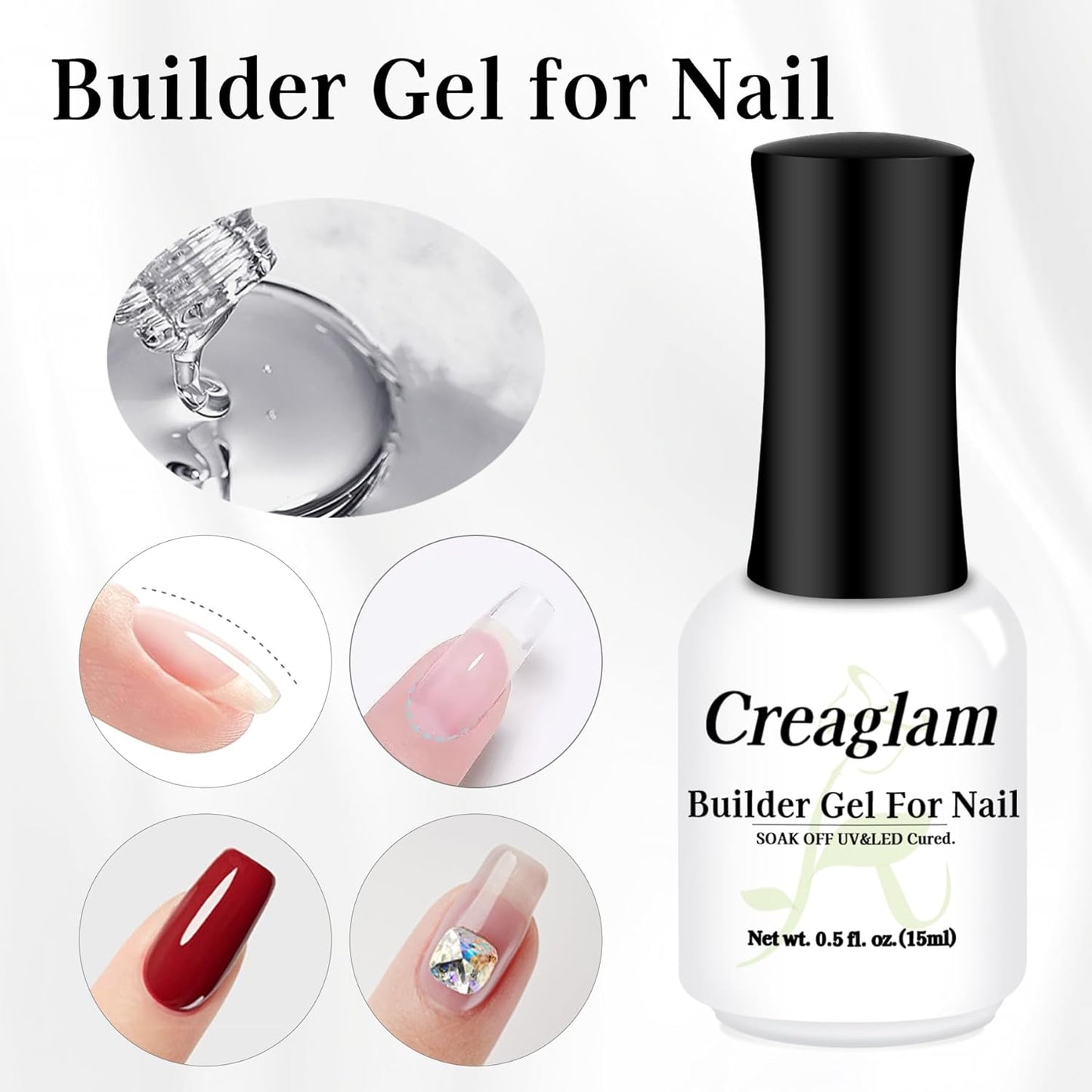 Women Builder Gel for Nails: 1Pcs 7 in 1 Clear Builder Nail Gel Set for Fast Nail Art Set DIY Home Manicure - 15ml Color Hard Gel Extension Nail Gel for Holiday