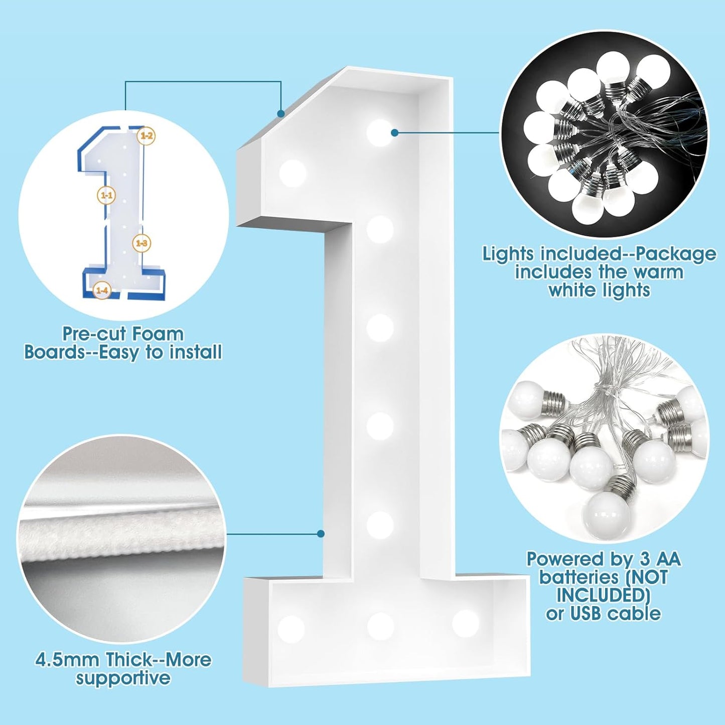 Ledido 4FT Marquee Light Up Letters, Cool White Light Up Letters Large Marquee Letter for Party Decorations, Mosaic Letter G for Balloons, Wedding Birthday Graduation Decor