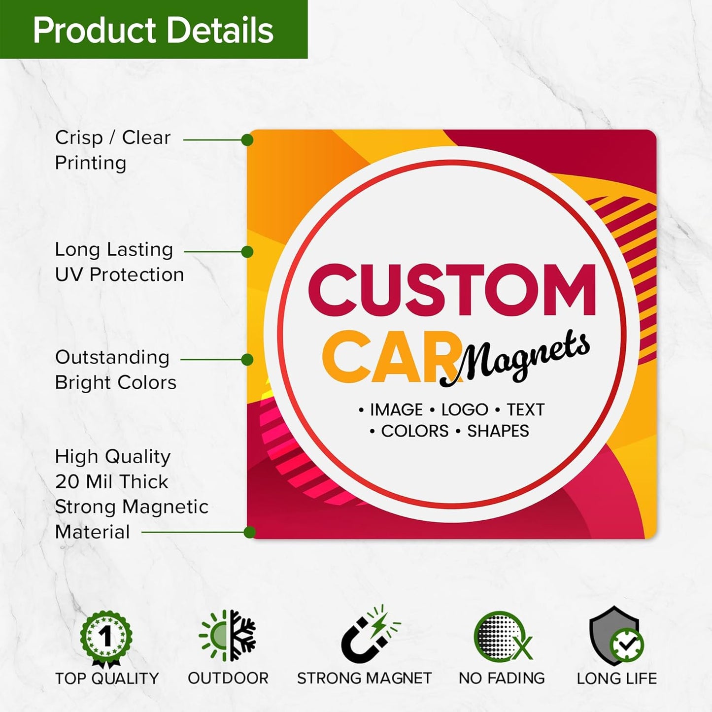 Custom Die Cut Car Magnet, Personalized Sign with Logo for Car Van Truck, Advertise Your Business Vehicle Magnetic, Full Color Professional Print, Crafted in The USA