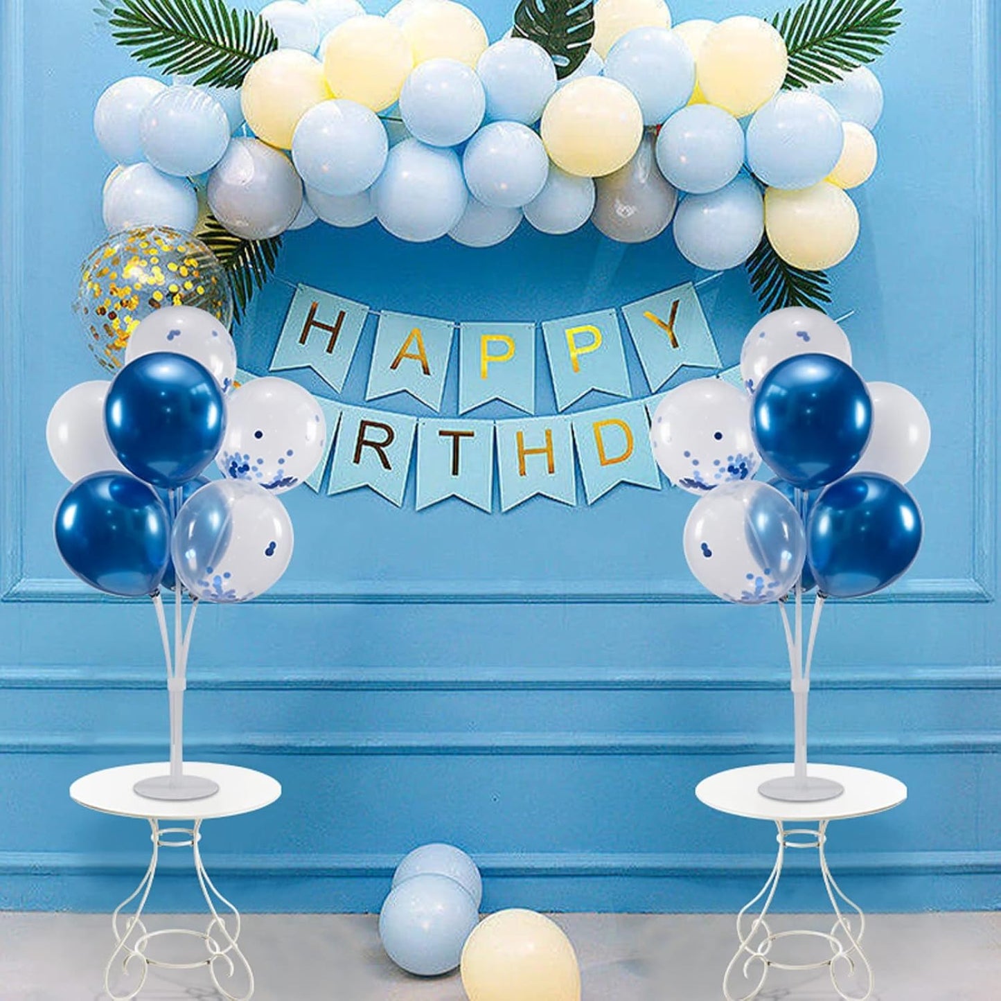 Blue Balloon Stand Centerpiece Table Decorations for Men's Birthday Father's Day Retirement Graduation Decorations Class of 2025(Blue set4)
