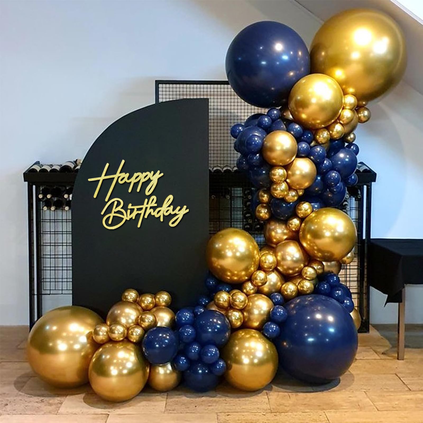 MASTRON Happy Birthday Sign for Backdrop - Glitter Felt Happy Birthday Letter Sign for Balloon Arch