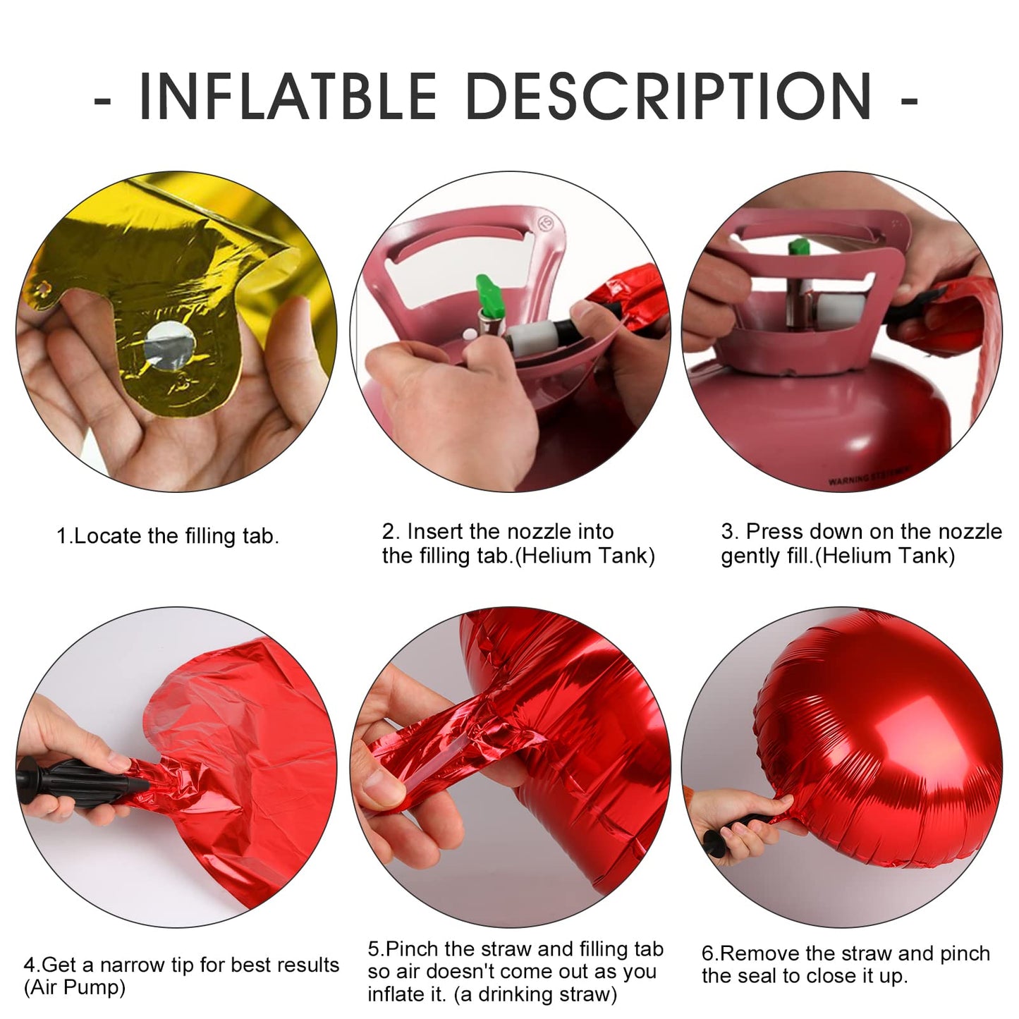 16 Inch 52Pcs Red Letter Balloons Shiny A-Z Foil Balloon Letters