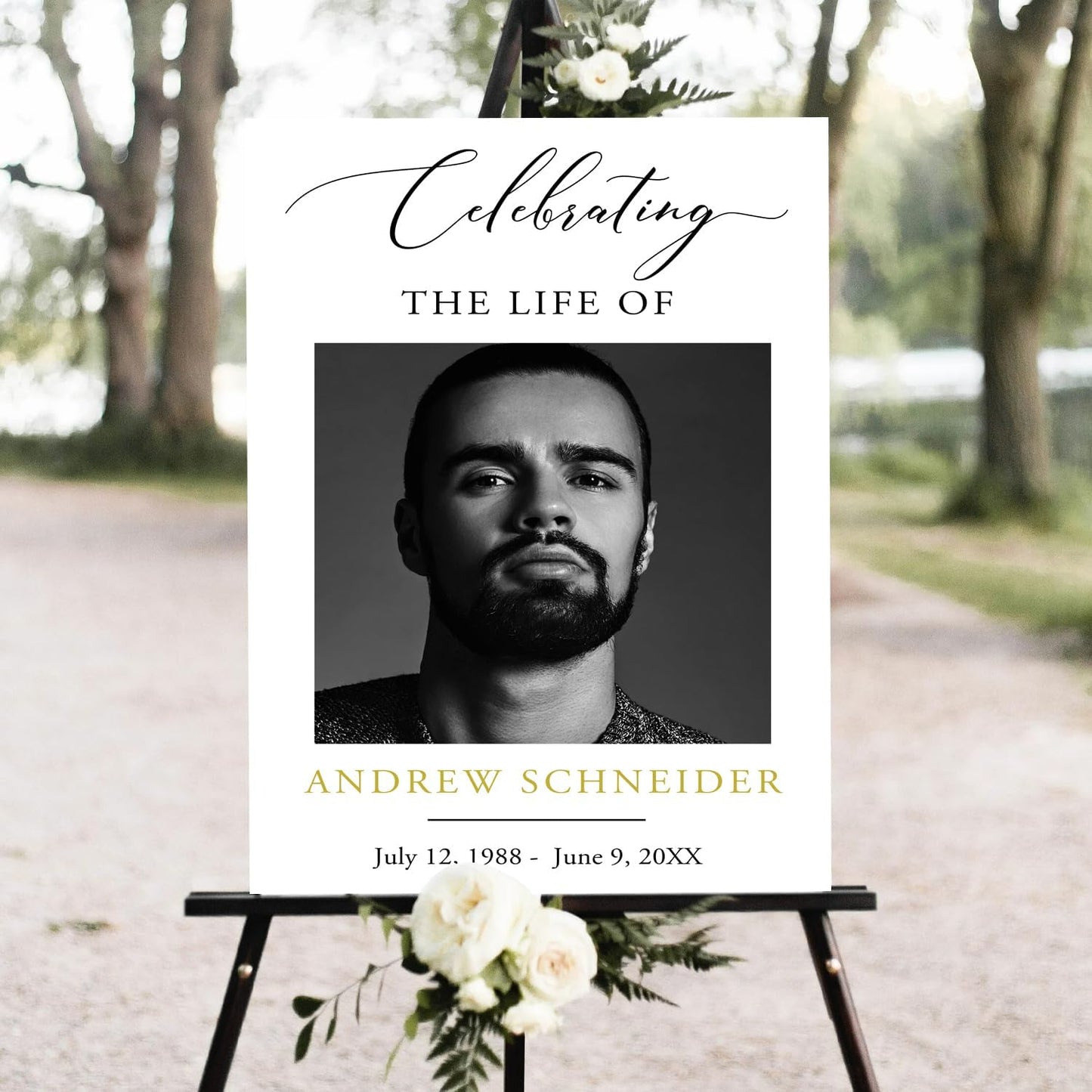 Funeral Welcome Sign, Obituary Template, Minimalist Funeral decor, Celebrating the Life Sign, Large Memory Board, Funeral Easel Welcome Sign, Funeral program, Simple Funeral Welcome Board