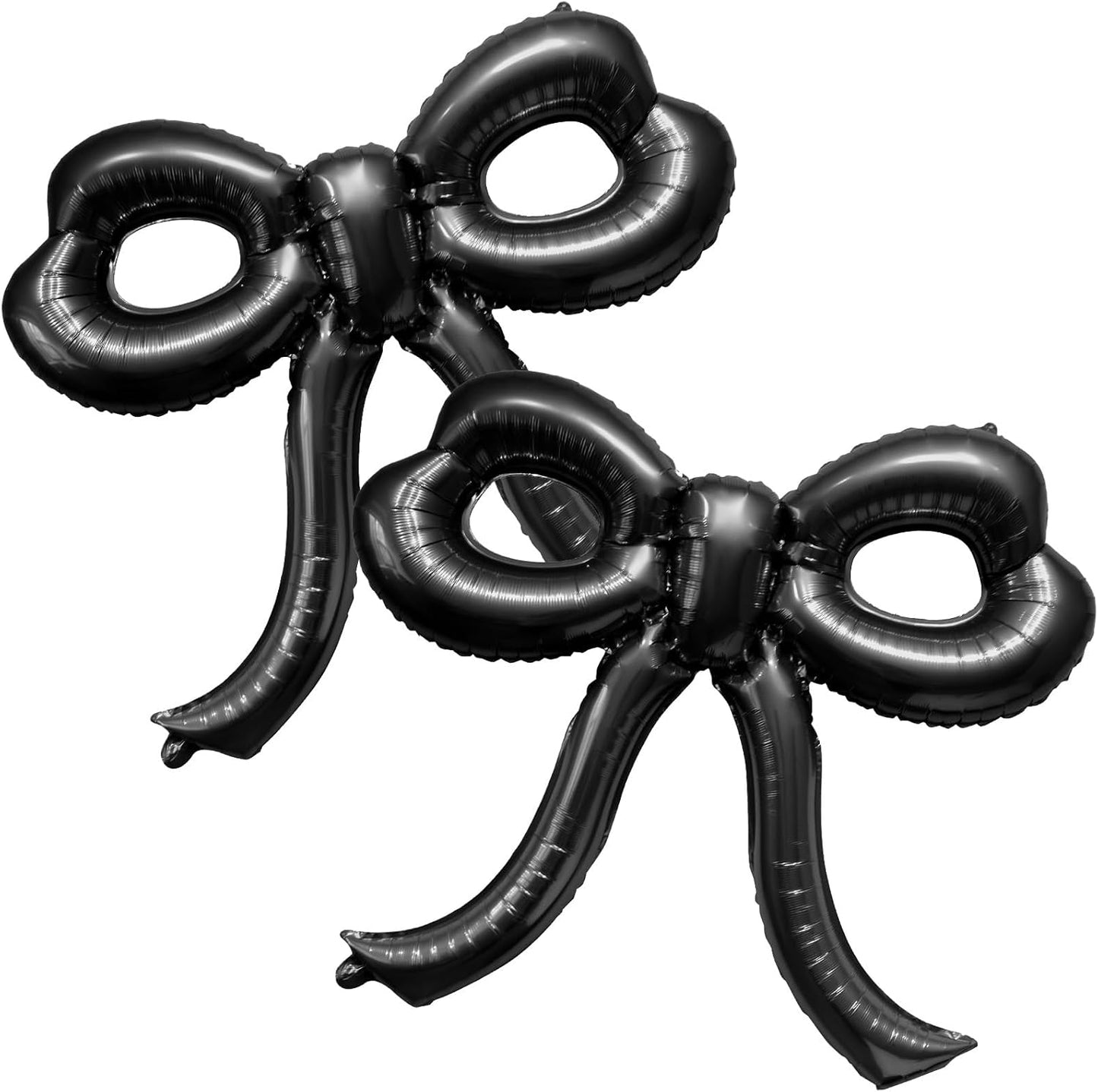 2 Pcs Bow Birthday Decorations Black Bow Balloons Bow Party Decorations Giant Foil Balloon for Girl Women Baby Shower Bridal Engagement Wedding Decor Bachelorette Party Supplies