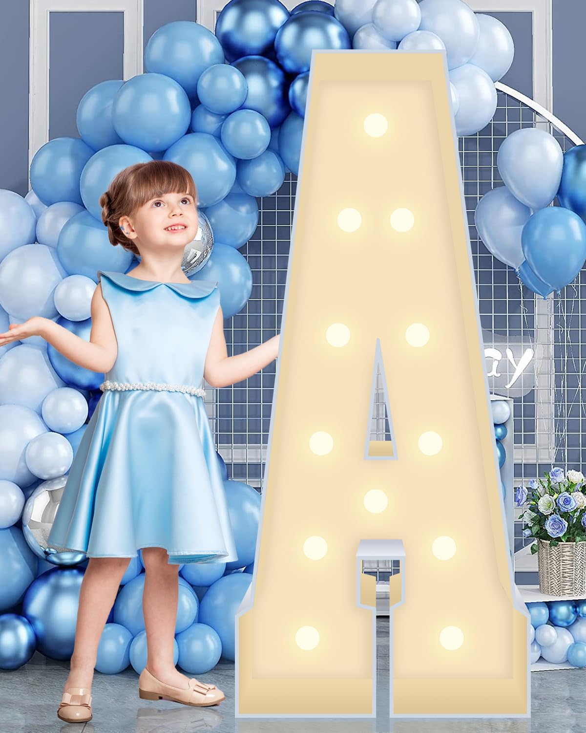 4FT Marquee Plastic Letters A - Light up Letters A Are Made from Corrugated Plastic Board - Quick Assembly Without Tools, Disassembled Components Can Be Used for Garage Sale Signs, Yard Sale Signs