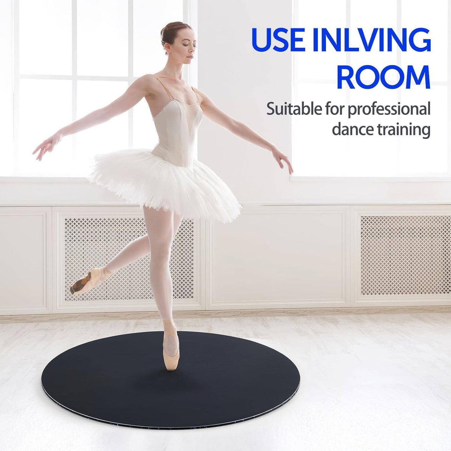 31inch Portable Dance Floor, Tap Dance Floor, Ballet Training Equipment Ideal for Figure Skating Practice Mat,Jazz,Tap Board,Turning Board and Party Dancing for All Ages