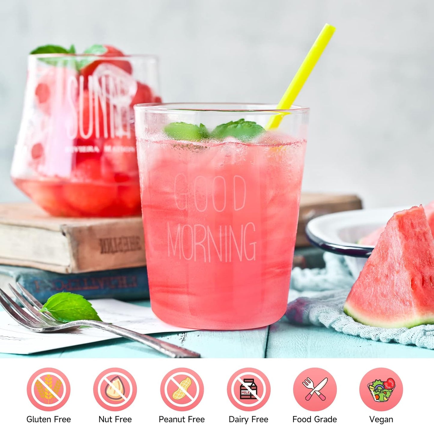 Edible Glitter Spray, Edible Luster Dust, 6 Colors, Edible Glitter for Cocktails, Powder for Cake Decorating, Baking, Drinks, Fondant, Candy, Cookie, Strawberry, 5g/bottle