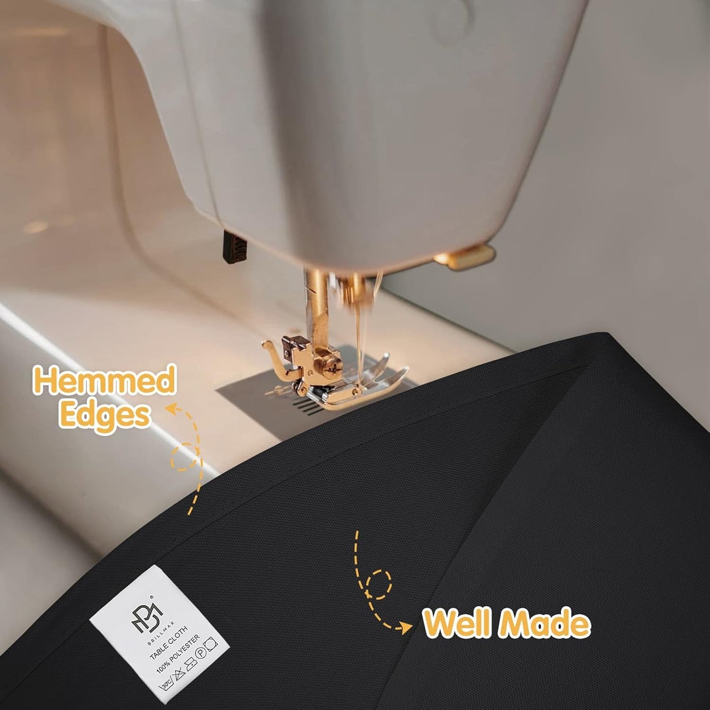 BRILLMAX 6 Pack Black Round Tablecloths 120 Inch - Circle Bulk Linen Polyester Fabric Washable Table Cloth Cover for Wedding Reception Banquet Birthday Party Buffet Restaurant